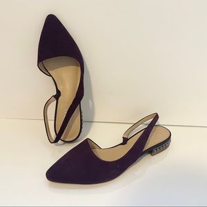 New Franco Sarto slingback Flat Shoes in Purple, Upper leather, size 8.5